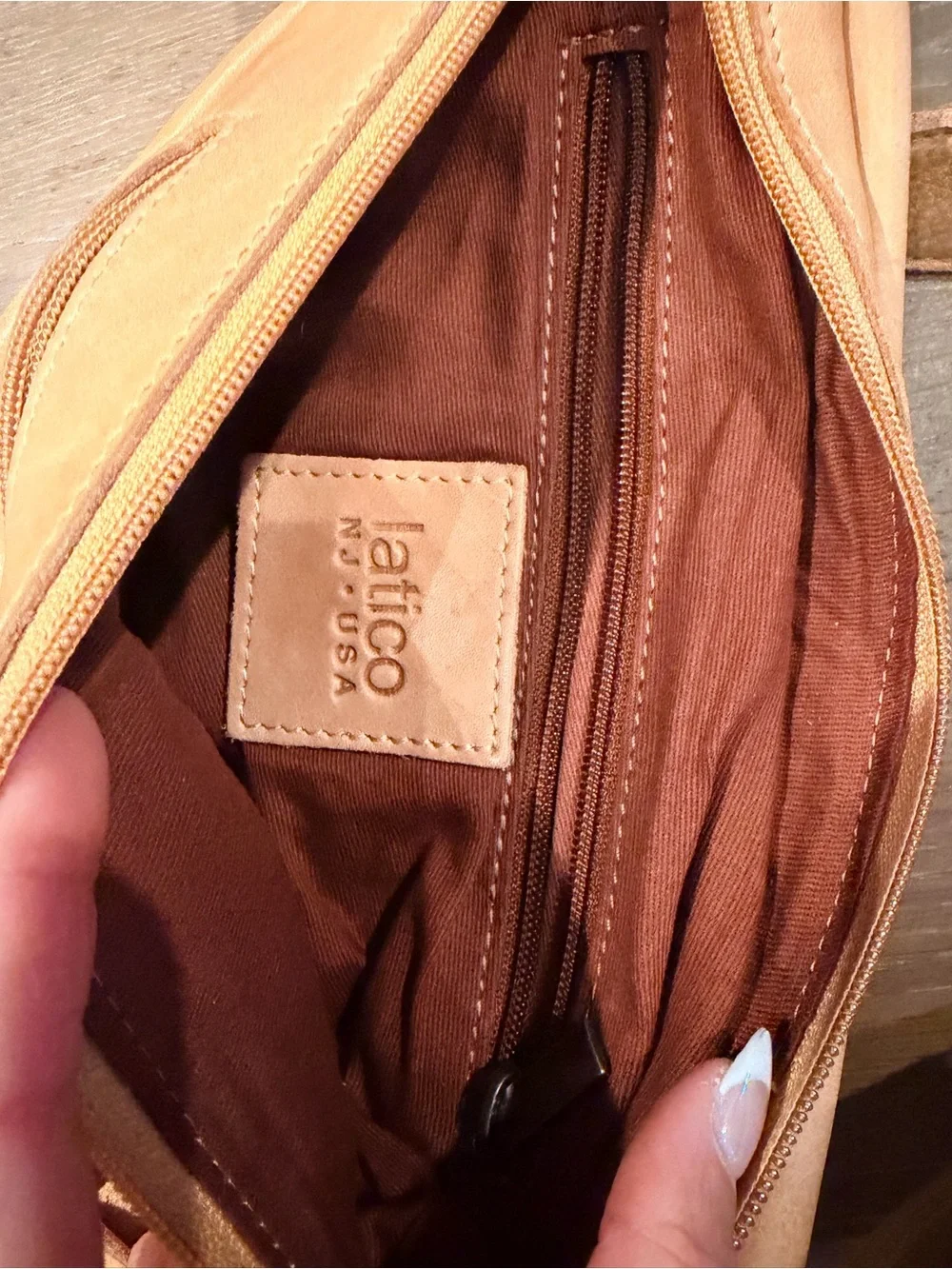 latico hippie Leather Crossbody Sling Bag in camel